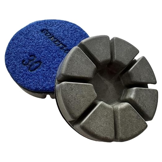 Diamond Floor Polishing Pucks, 15mm Long Using Life Hook and Loop Polishing Pad for Terrazzo, Marble, Granite, Concrete Floor, 3 Inch Resin Bond Disc, 30#, 3PCS