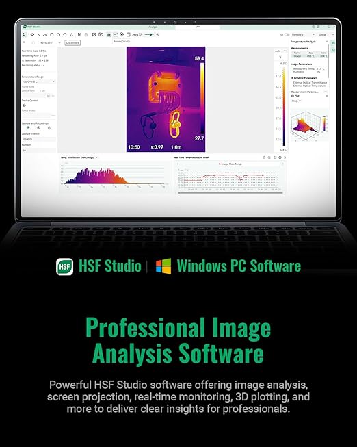 P2W 640x480 Super Resolution Thermal Camera with Dual-Camera, 256x192 IR Resolution Thermal Imaging Camera, 3.5" Touch Screen,Wi-Fi,8MP Visible Camera, Video and Audio Recording