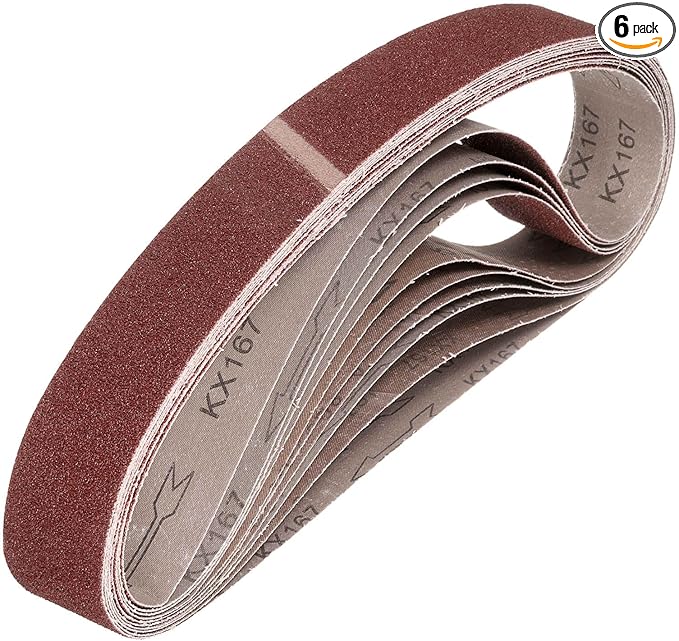 HARFINGTON 2 x 42 Inch Sanding Belts, 6 Pcs 40 Grits Aluminum Oxide Abrasive Belt Sander File Belt for Woodworking, Metal Polishing, Knife Sharpener