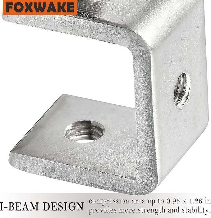 Stainless Steel C Clamps Mini 1 Inch for Mounting, Heavy Duty Metal U Clamps for Metal Working, Small Desk Clamp with Stable Wide Jaw Opening & Protective Pads/I-Beam Design (4pcs)