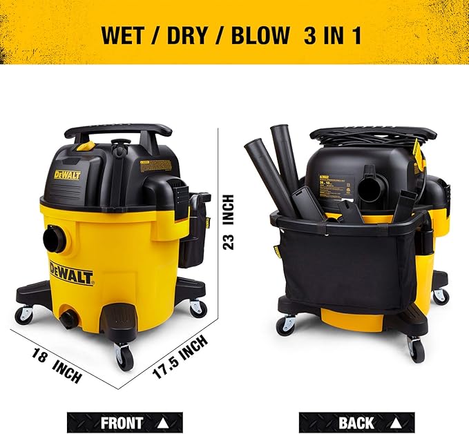 DEWALT DXV10P 10 Gallon Poly Wet Dry Vacuum Yellow