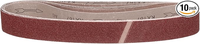 2 x 42 Inch Sanding Belt, 10 Pcs 40 Grit Knife Sharpener Belts Work Sharpening for Belt Sander Knife Carving Tool Metal Working
