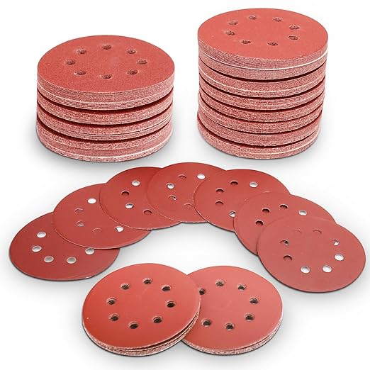 100 PCS 5 Inch Sanding Discs 800 Grit Hook and Loop Adhesive Round Sandpaper for Random Orbital Sander
