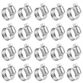 LOKMAN 20 Pack Stainless Steel Hose Clamp Adjustable 1/2'' - 3/4'' (13-19mm) Worm Gear Hose Clamp, Metal Fuel Line Pipe Clamp for Plumbing, Automotive And Mechanical Application