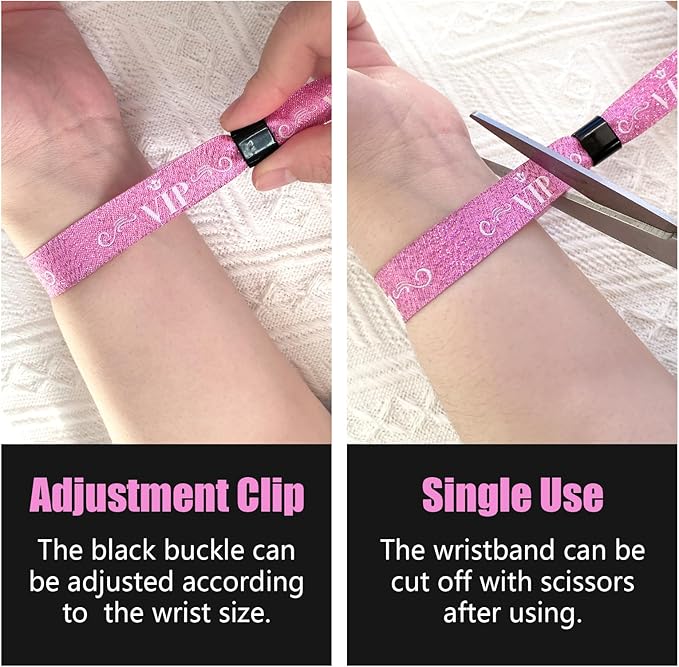 100 Colored Wristbands - Lightweight Pink Concert Party Wrist Straps