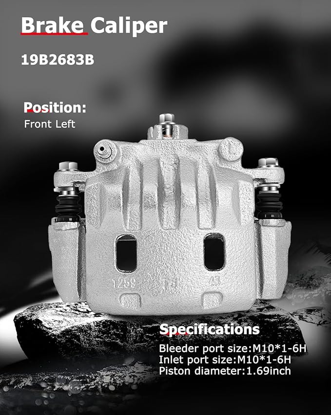 cciyu Front Left Brake Caliper Assembly w/Bracket 19B2683B For Saab For 9-2X,For Subaru For Baja/For Crosstrek/For Forester/For Impreza/For Legacy/For Outback/For WRX/For XV Crosstrek