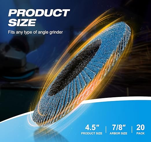 S SATC 20PCS Flap Discs 4 1/2 for Angle Grinder High Performance Grinder Flap Disc 80Grit Type 29