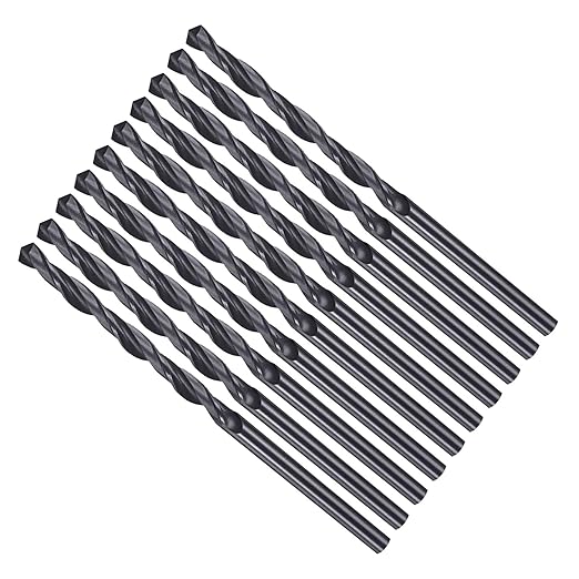 Drill Bit, 2.5mm Cutting Diameter, 4241 HSS Nitriding Black 118° Cutting Angle Versatile Jobber Bits - (Applications: for Drilling Plastic Wood Soft Metal), 10-Pieces