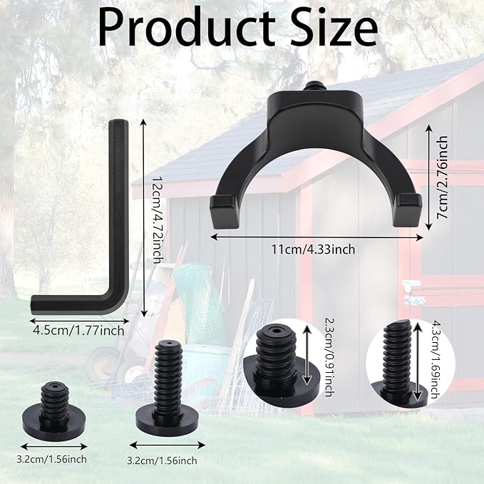 16 Pcs Storage Shed Hooks Set for Suncast, 5 Black U Shaped Tool Hooks Organizer with Long Screw Wrench Short Screw Compatible with Suncast/Craftsman Storage Shed Accessories