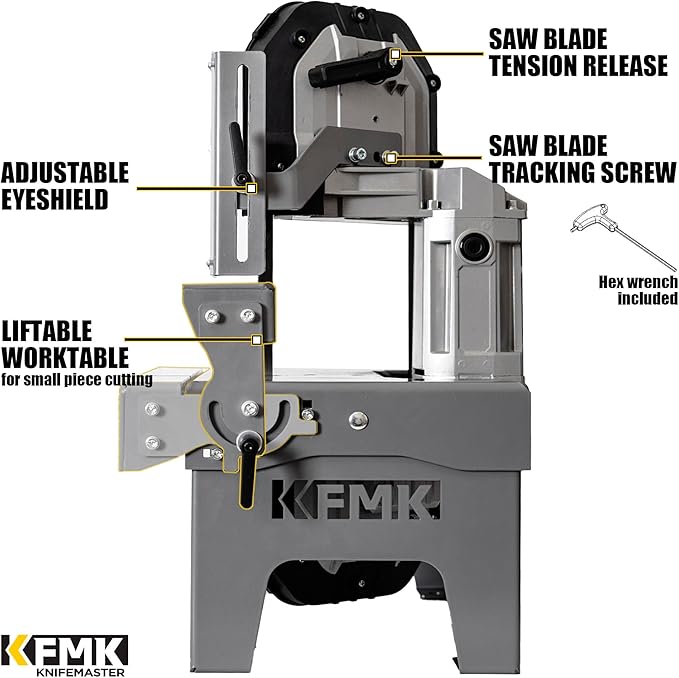 10A Variable Speed Metal Band Saw with Large Workbench, 5" Cutting Capacity, Adjustable Speed 137-472 FPM, BandSaw Perfect for Metalworking, Knife Cutting