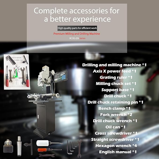 110V Mini Drilling and Milling Machine R8 Spindle Taper, 0.9" Max Drilling Vertical Mill Drill Machine with 50-2250RPM Variable Speed Benchtop Mill/Drill Machine with Supporting Base