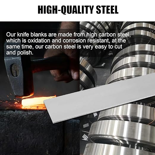 3 Pack 1095 Steel for Knife Making - 12"x1.5"x1/8" 1095 Steel Flat Stock Knife Blanks for Knife Making DIY