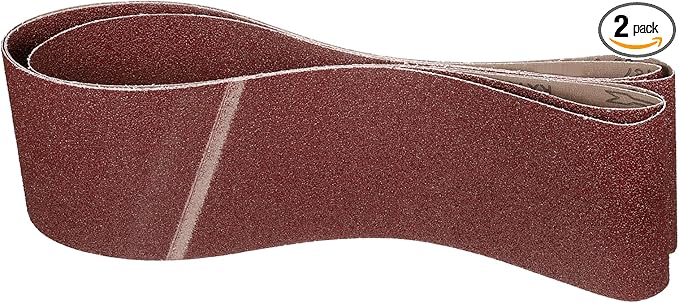 6 x 108 Inch Sanding Belt, 2 Pcs 36 Grit Aluminum Oxide Knife Sharpener Belts Work Sharpening for Belt Sander Knife Carving Tool Metal Working