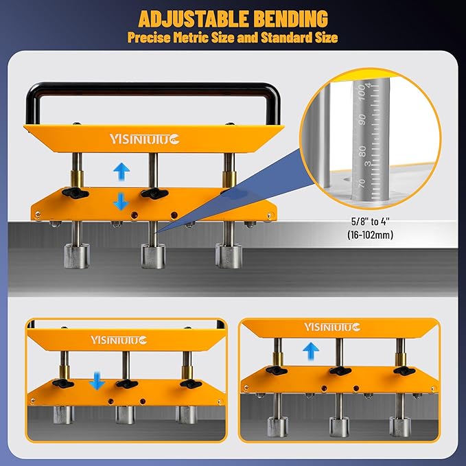 Large Sheet Metal Bend,Three-Station Edge Roller Bender,0-90° Bending Angle Bending Metal Roofing Materials,Adjustable for Making 5/8" to 4" (16 to 102 MM) Bends in 29 to 22-Gauge Steel
