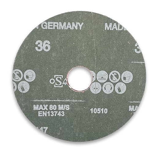 VSM 50-Pack - 7 inch 24 Grit (Coarse) - Ceramic Resin Fiber Discs with Top-Size, Tear Resistant Fiber Backing, Durable, Hand-Held Machine Compatible Sanding Discs