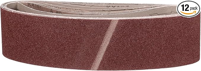 4 x 36 Inch Sanding Belt, 12 Pcs 60 Grit Knife Sharpener Belts Work Sharpening for Belt Sander Knife Carving Tool Metal Working