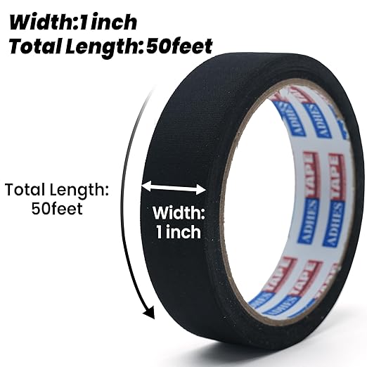 Adhes Wire Harness Tape, 10 Rolls 1inch x 50feet, High Temp Automotive Felt Cloth Tape for Engine Wire Loom, Noise Dampening, Cable Protection, and Electrical Bundling