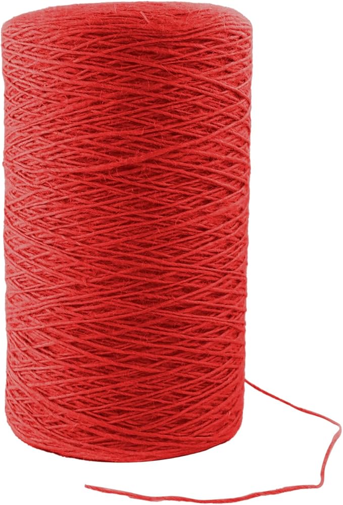 1mm x 1000 Feet Red Jute Rope, Twine for Gardening Tomato Climbing Plant Tie Floristry Crafts Gift Wrapping Packing Decor