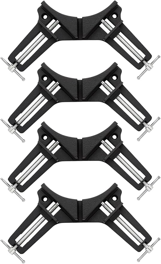 4pcs Corner Clamp For Woodworking 90 Degree Right Angle Clamps Aluminum Alloy Metal For Welding, Photo Framing, Drawers, Cabinets, Shelf Fish-Tanks, Glass Holder Square Diy Hand Tool