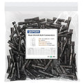 100 Pcs Black Heat Shrink Butt Connectors, 14-12 AWG Marine Grade Heat Shrink Wire Connectors, Tinned Copper, Waterproof Insulated Crimp Butt Splice Automotive Electrical Connectors