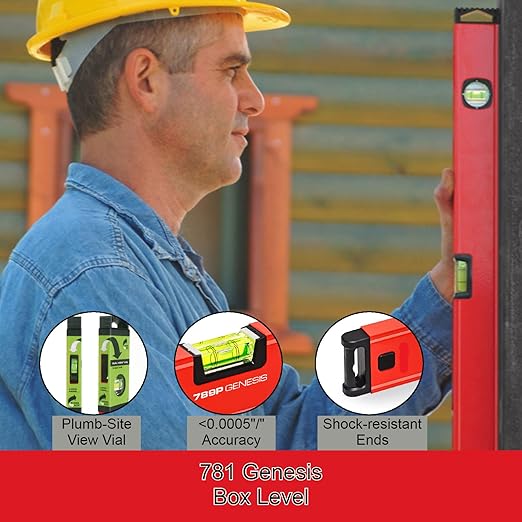 Kapro - 781 Genesis Box Level - Features Horizontal Vial and Dual-View Plumb Site - VPA Certified - Aluminum - 24 Inch
