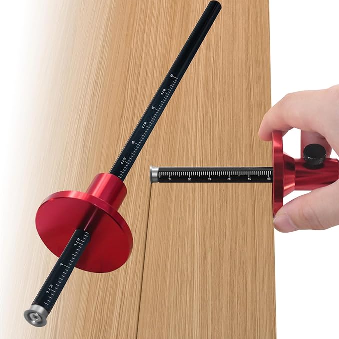 Garosa Wheel Marking Gauges Woodworking Scriber Line Marker Wood Tenon Scriber Metric Inch Scales Woodworker Alloy Blade Wheel Marking Indicator