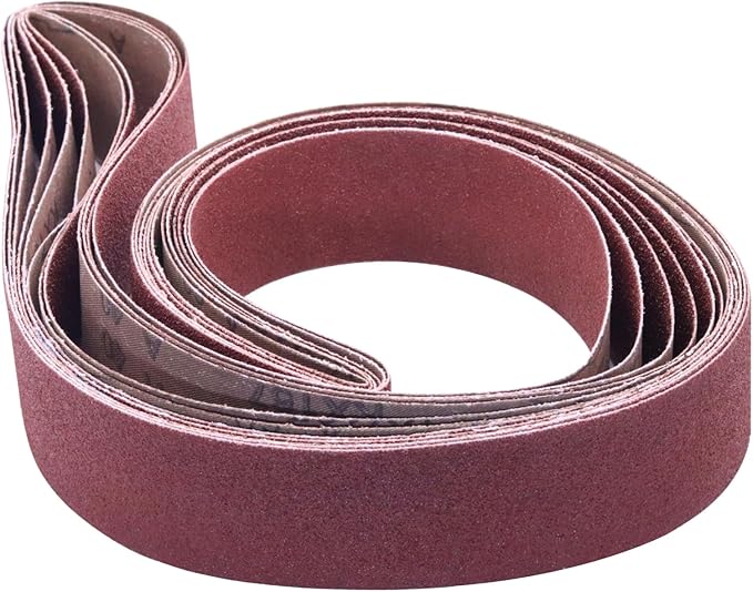 2 inch x 72 inch Sanding Belts, 40 60 80 120 180 240 400 Assorted Grits Aluminum Oxide Sandpaper for Belt Sander, 7 Pack