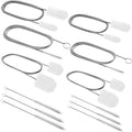 12pcs Flexible Drain Brush 78 Inch Pipe Cleaning Brush 63 Inch Drain Cleaner Brush 59 Inch Hose Brush and 3 Pcs 9 Inch Straw Cleaner Brush for Straws Kitchen Sink Plumbing Shower Drain Tube (White)