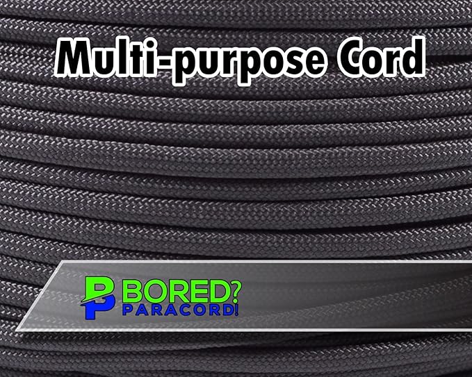 BORED? PARACORD! 550 lb Paracord - Ideal for Crafting, Camping, DIY Projects, Active & Military Outdoors - Strong Survival Rope - Tactical Parachute Cord Type III - Tan 100 Feet