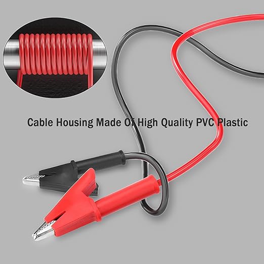 2Pcs 4mm Banana Plug to Alligator Clip Test Lead Wire Cable Set 3.28ft Banana Plug to Crocodile Alligator Clip Test Probe for Automotive multimeters, Testers (X-Y 16A 2S).