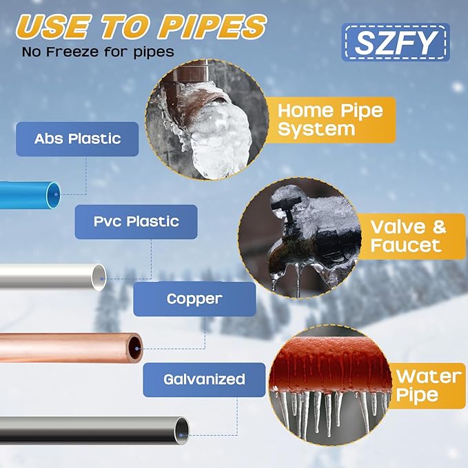 3FT~200FT Heat Tape for Water Pipes, -40°F Deicing Cable,Pipe Heat Cables for Roof,Gutter，Farm，Freeze Protetion Heating Wires, Heated Water Hose,Plumbing Fixtures,120V 5W/FT (140FT)