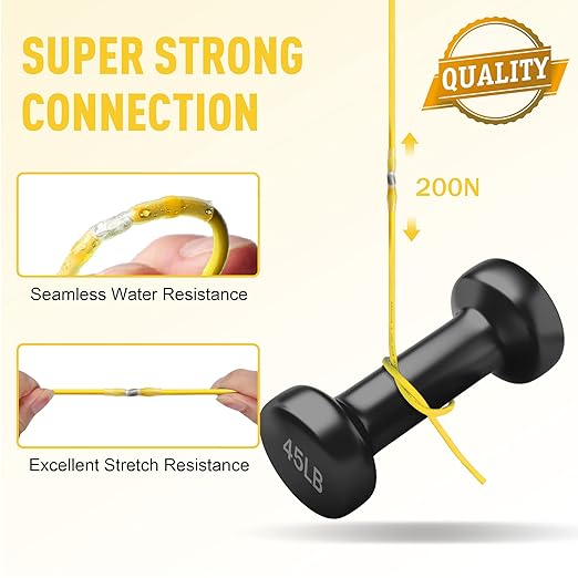 Kuject 200PCS Solder Seal Wire Connectors AWG 12-10, Yellow Solder Seal Heat Shrink Butt Connectors Terminals Solder Sleeve Waterproof Wire Splice Connector for Marine Boat Wire Joint