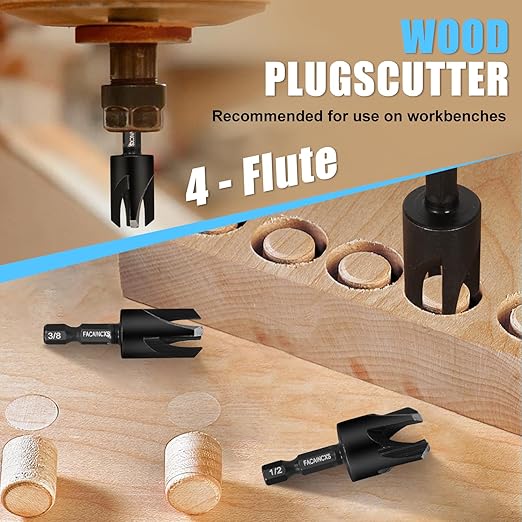 Countersink Drill Bit Set for Wood, 16 PCS High Speed Steel Woodworking Tapered Drill Bits Counter Sink Drill Bit with 2PCS 1/4" Hex Shank Wood Plug Cutter Quick Change with Storage Box