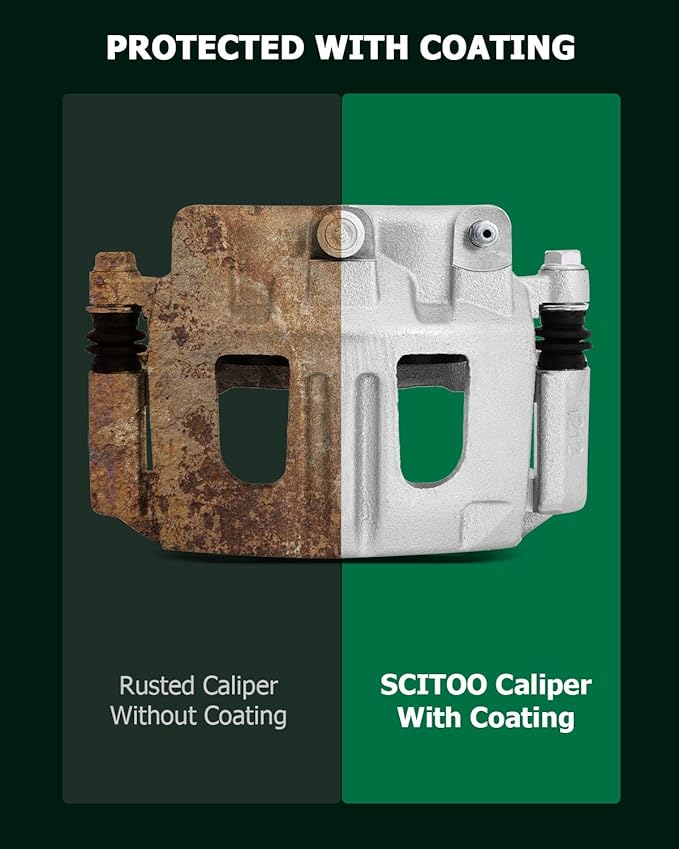 SCITOO Front Left+Right Brake Calipers With Bracket 18B4950 18B4951 Compatible For Chevrolet Equinox 2005-2006 For Pontiac Torrent 2006 For Saturn Vue 2004-2007