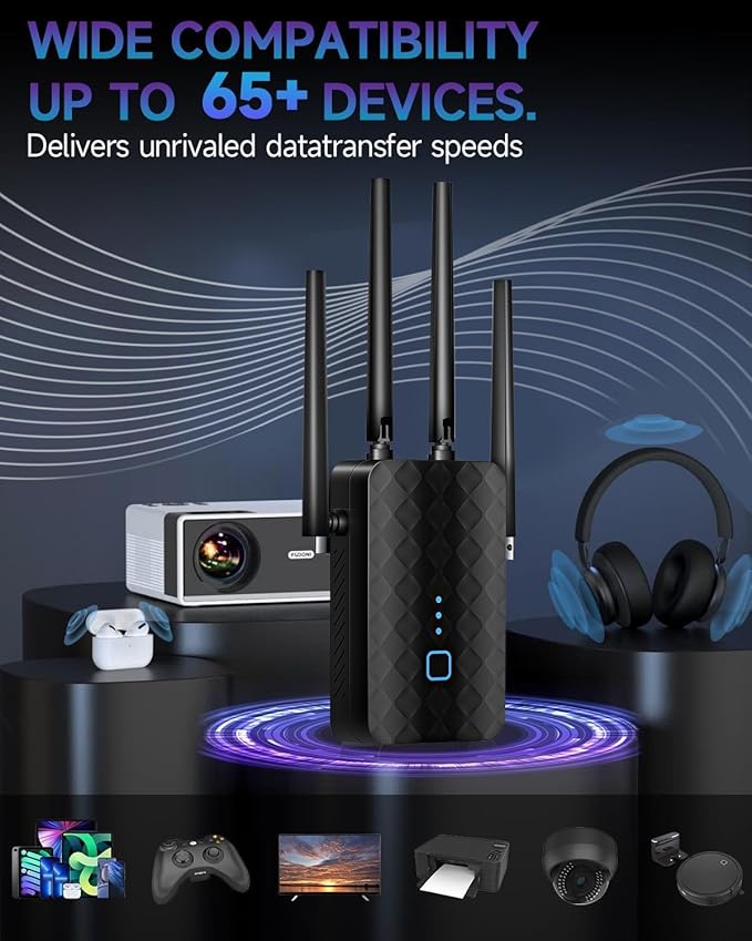 WiFi Extender 100Mbps - Stable Speed for Daily Use, Long-Range Coverage, One-Click Setup (100M) (100M)