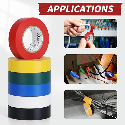 Avery Dennison Electrical Tape, 72 Rolls General Use PVC Electric Tape, UL/CSA Listed 1/2 in x 20 ft Insulating Vinyl Tape for Electrical, Repairs, Automotive and Equipment, EE-100, Multi Colored