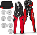 Terminal Crimping Tool and Multi-Purpose Wire Stripper Kit - Multiple jaw sizes, ratcheting design, Wire Crimper Tool - Ideal for mc4 crimping, wiring, repair electrical