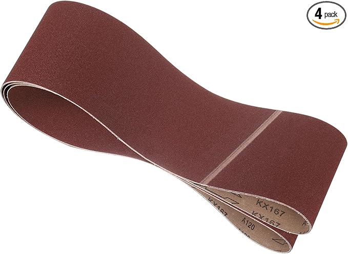 4 Pcs Sanding Belts 6 x 89 Inch 120 Grit Aluminum Oxide Abrasive Sandpaper for Belt Sander Metal Grinding Wood Working Weld Rust Removal