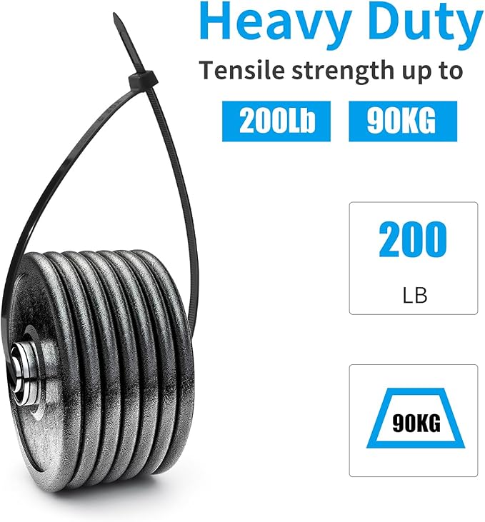 XINGO Garden Green 24 Inch Zip Ties Heavy Duty 100 Pack, 200 LBS Ultra Strong Plastic Wire Ties, Large Cable Ties Extra Long Tie Wraps, Indoor and Outdoor UV Resistant