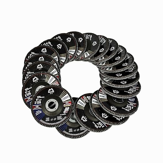 Merryland Flap Disc 5 inch Metal for Angle Grinder, 5inch 120 Grit T29 Flap Wheel 20 Pack, Blue Zirconium Corundum INOX Stainless Steel Iron Universal, Craft-Line FC1108614-20