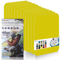 7.9x3.9 inch 12 PCS Nylon Repair Patch Nylon Repair Tape Self Adhesive Fabric Tapes Outdoor Camping Gear Fabric kit for Tent, Umbrella, Down Jackets, Sleeping Bag, Knapsack（Yellow）