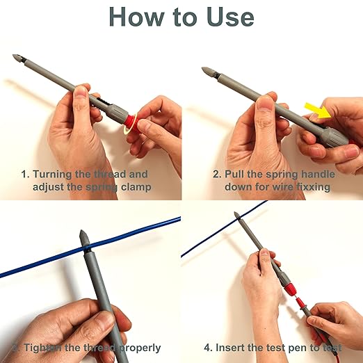 Multimeter Automotive Test Leads Kit with Soft Carrying Case Wire Piercing Clip Puncture Probes Wire Replaceable Precision Sharp Probes for Digital Electrical Multimeter Testing