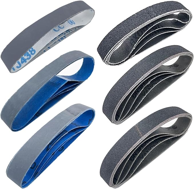 24 PCS 1x18 Silicon Carbide Sharpening Belts,4 Pcs Each of 80,240, 400,600,800,1000 Grits,Knife Sharpener Sanding Belt Kits Fits Ken Onion Blade Grinder Attachment
