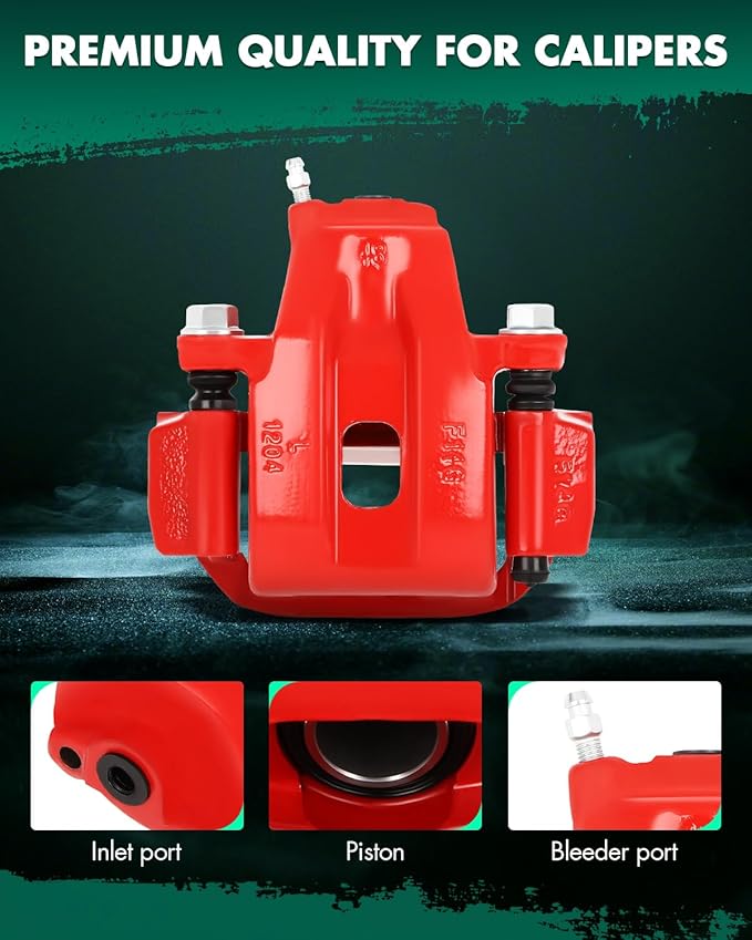 SCITOO Rear Left+Right Brake Calipers With Bracket 19B3277 19B3276 Red Compatible For Toyota For Sequoia 2008-2015 For Toyota For Tundra 2007-2015