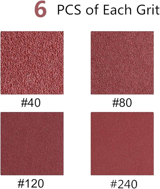 Taokyid 24 PCS 3x24 Sanding Belts, Sandpaper for 3 x 24 Inch Belt Sander,6 Each of 40 80 120 240 Grits