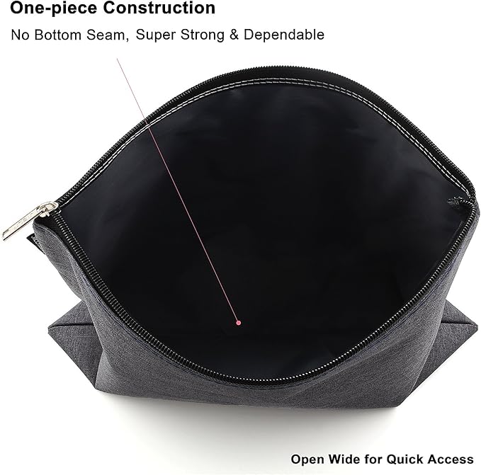5 Pack Canvas Zipper Tool Bag Set, 13x9.5 inch 16oz Heavy Duty Waterproof Multipurpose Utility Multi Tool Storage Pouch Case for Organizing and Sorting Household Tools, Spare Parts (5 Colors)