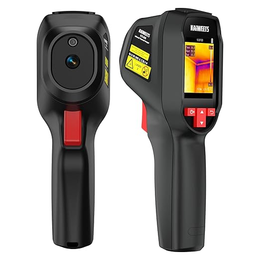 KAIWEETS KTI-200 Thermal Camera, 240x240 High IR Resolution, Thermal Imaging Camera with Laser Pointer, -4°F to 1022°F Infrared Imager, 25Hz Refresh Rate, 15 Color Palettes, 8H Run Time, 50°FOV, IP54