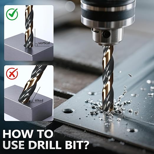 Metal Drill Bit Set, Yougfin 29PCS High Speed Steel Drill Bits with Black and Gold Finish 1/16"-1/2" M2 Drill Bits with Index Case for Wood, Plastic, Low Alloy Steel and Metal