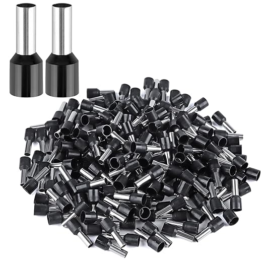 XHF 200 PCS AWG 6/16mm² Wire Ferrules Insulated Copper Crimp Connectors, Crimp Pin Cord End Terminals Black