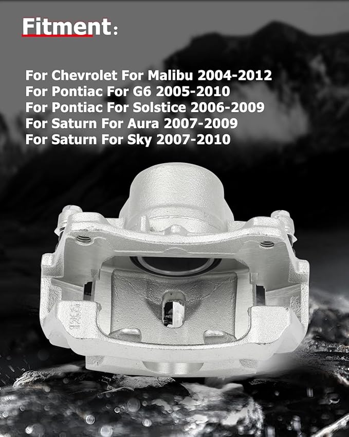 cciyu Front Left Brake Caliper Assembly w/Bracket 18B4910A For Chevy For Malibu,For Pontiac For G6/For Solstice,For Saturn For Aura/For Sky